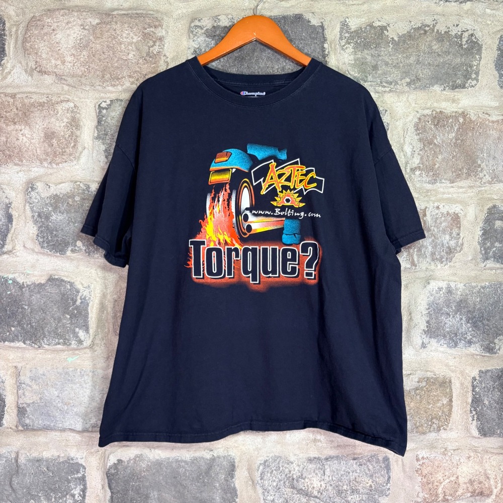 Champion Aztec Bolting Torque Graphic T-Shirt Mens XXL Black Short Sleeve 2008